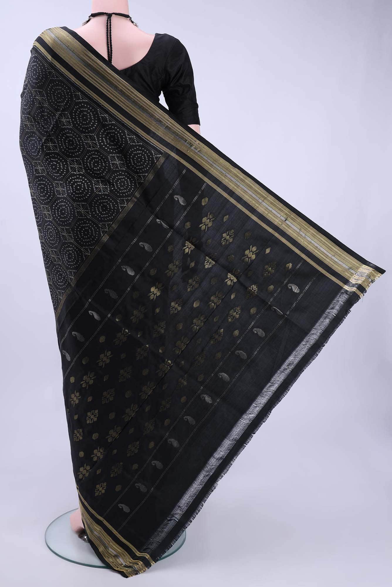 Black Pochampally Silk Saree