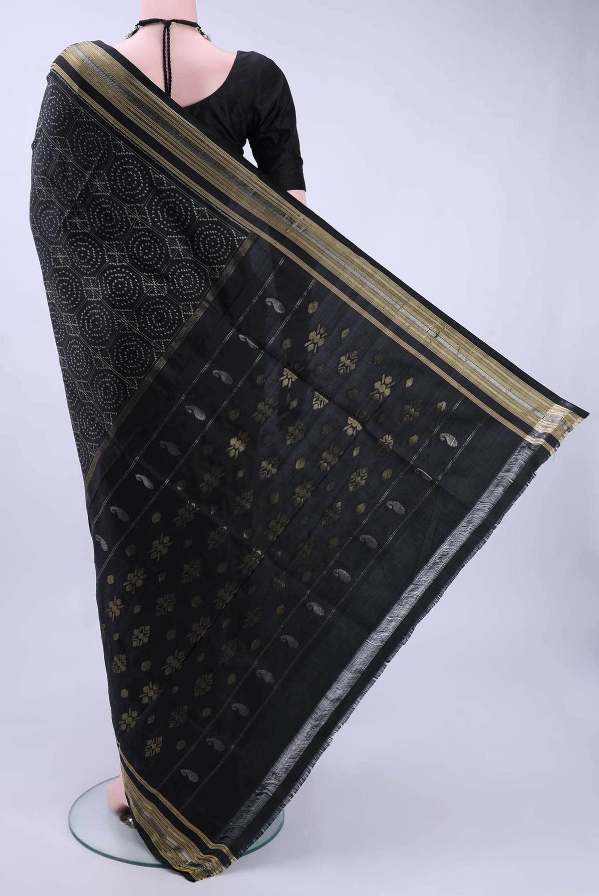 Black Pochampally Silk Saree