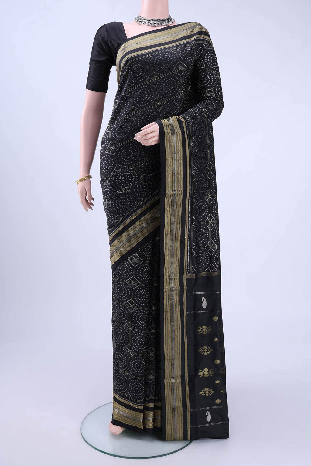 Black Pochampally Silk Saree