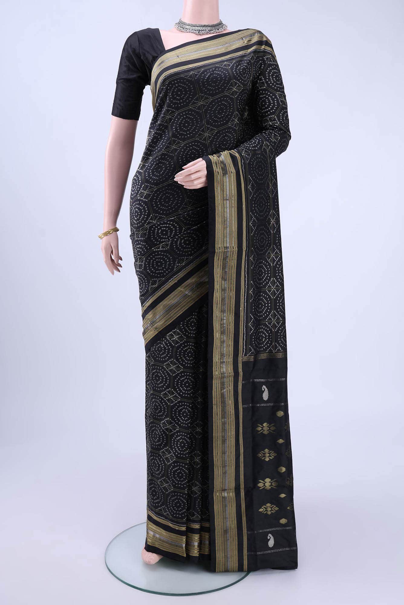 Black Pochampally Silk Saree
