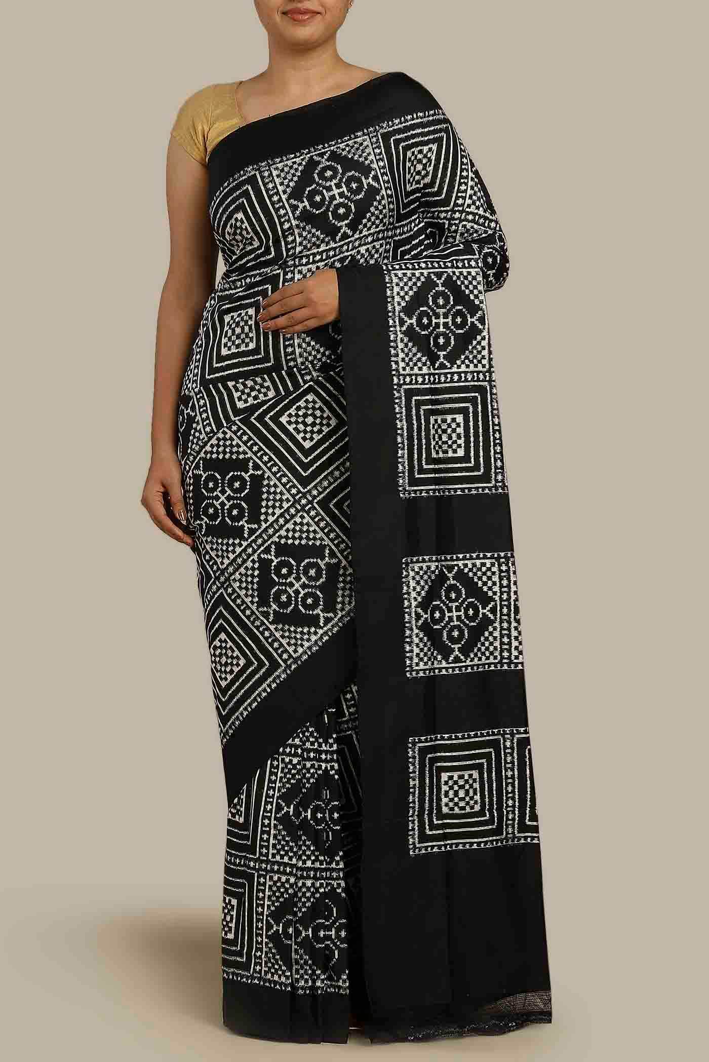 Black Pochampally Silk Saree
