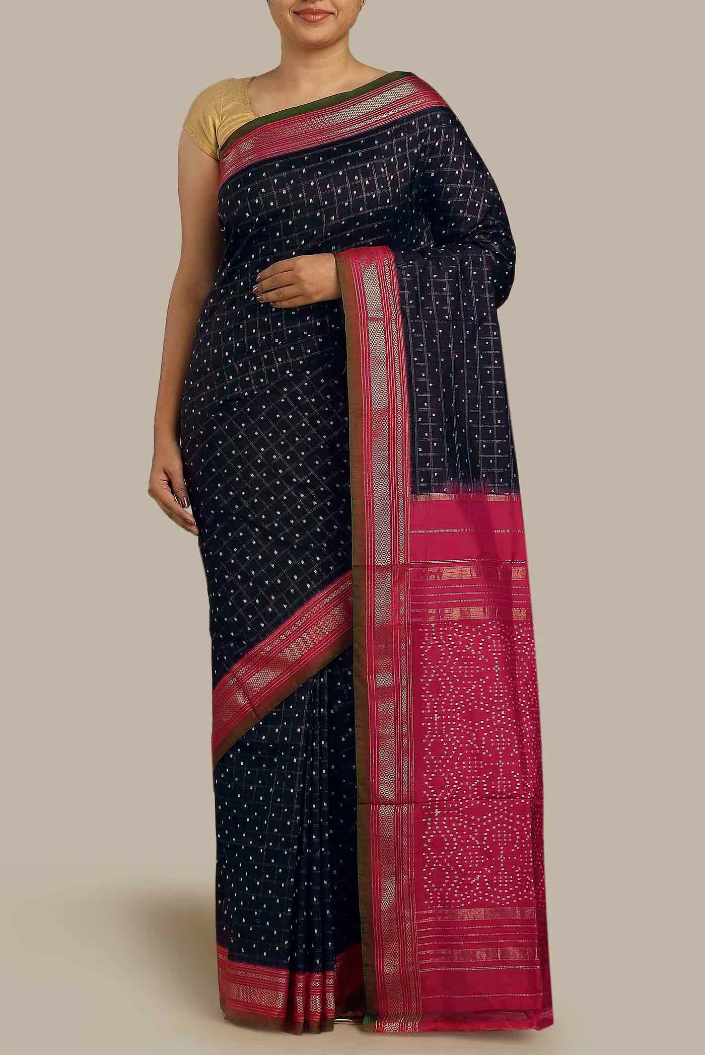 Blue Pochampally Silk Saree