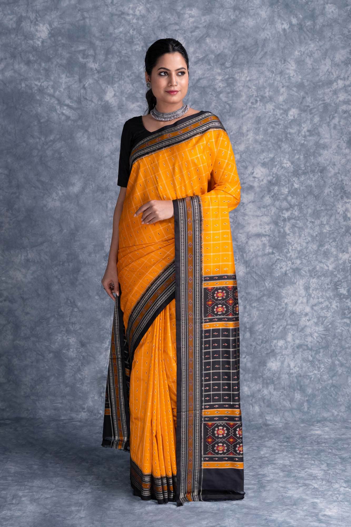 Yellow Pochampally Saree