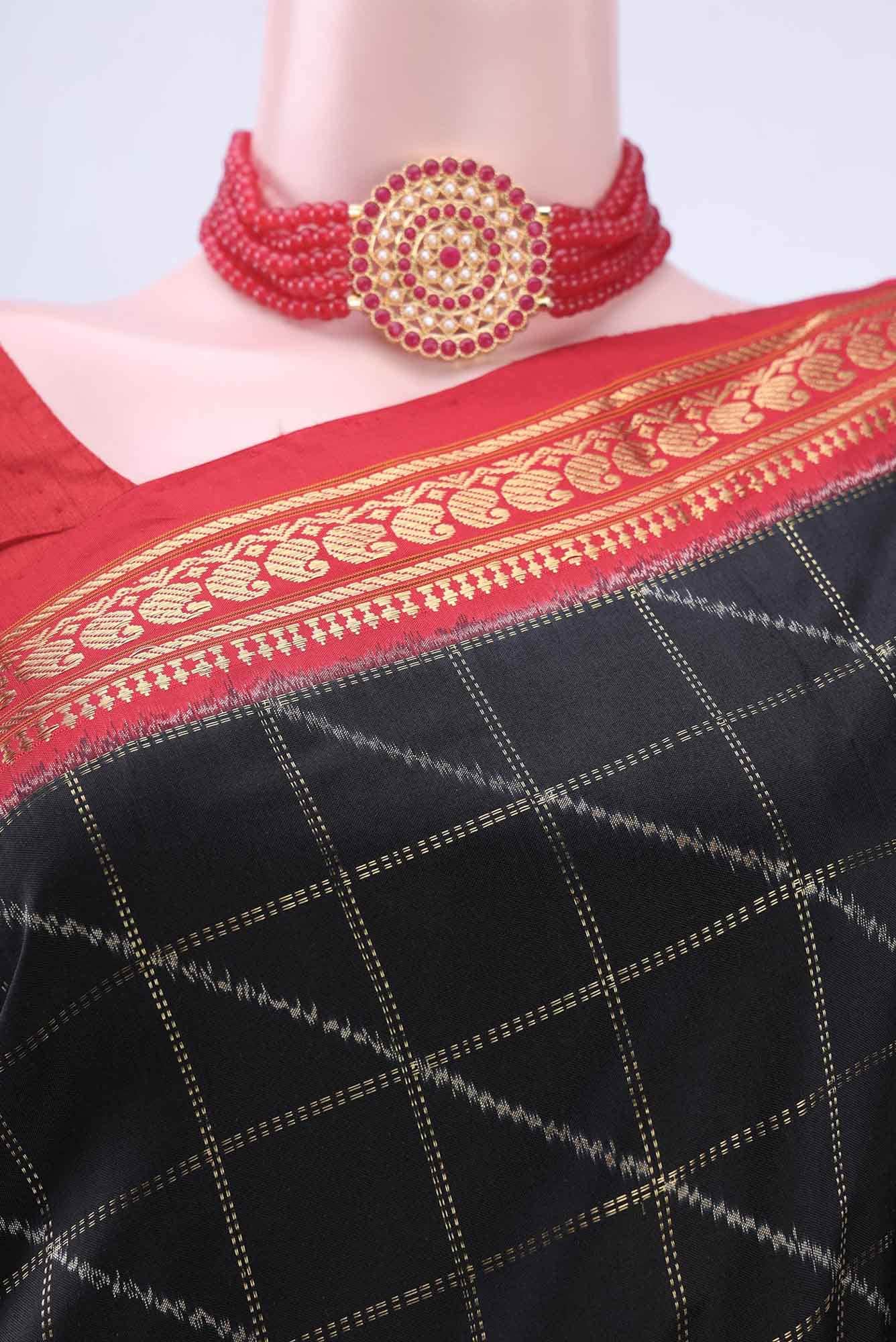 Black Pochampally Silk Saree