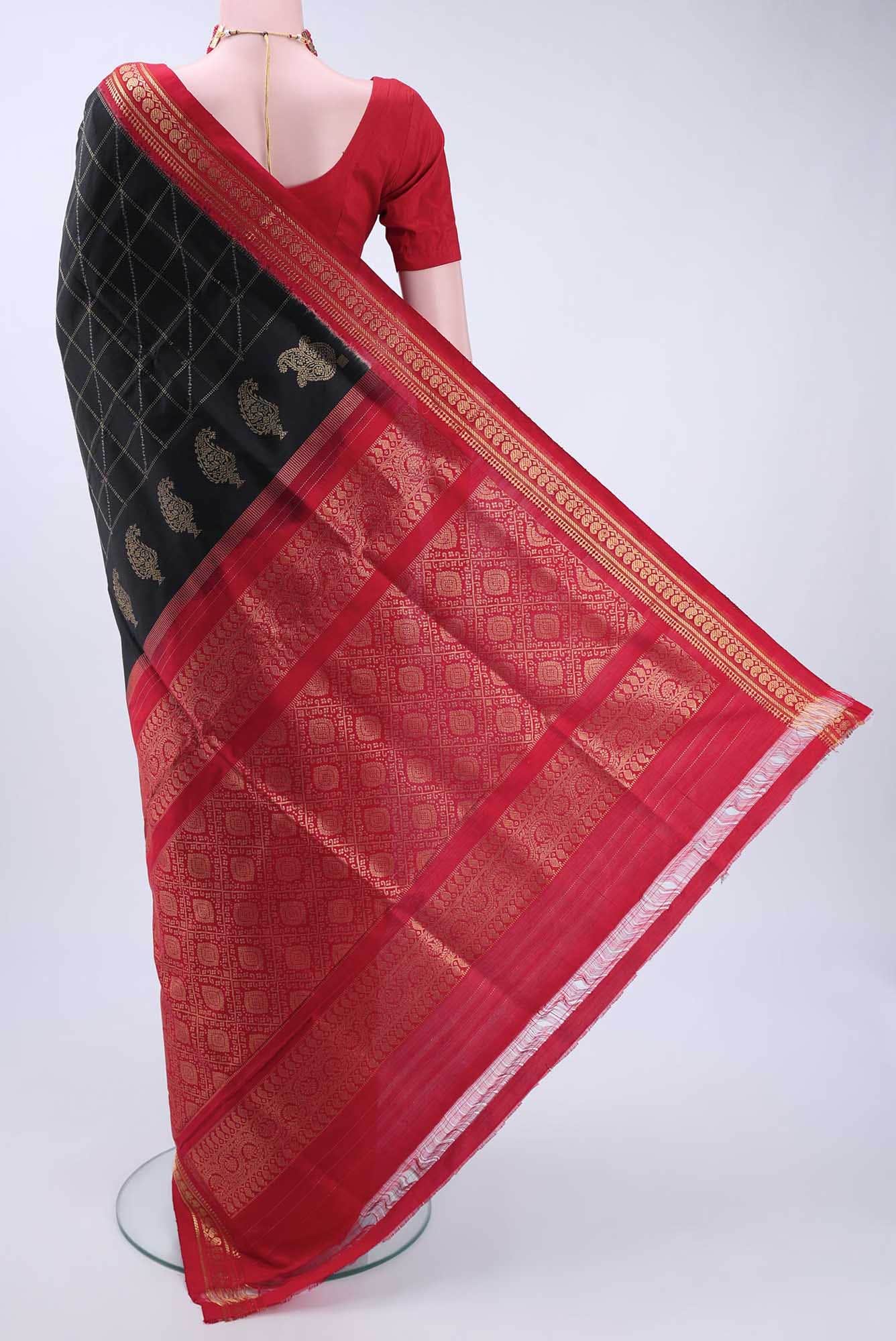 Black Pochampally Silk Saree