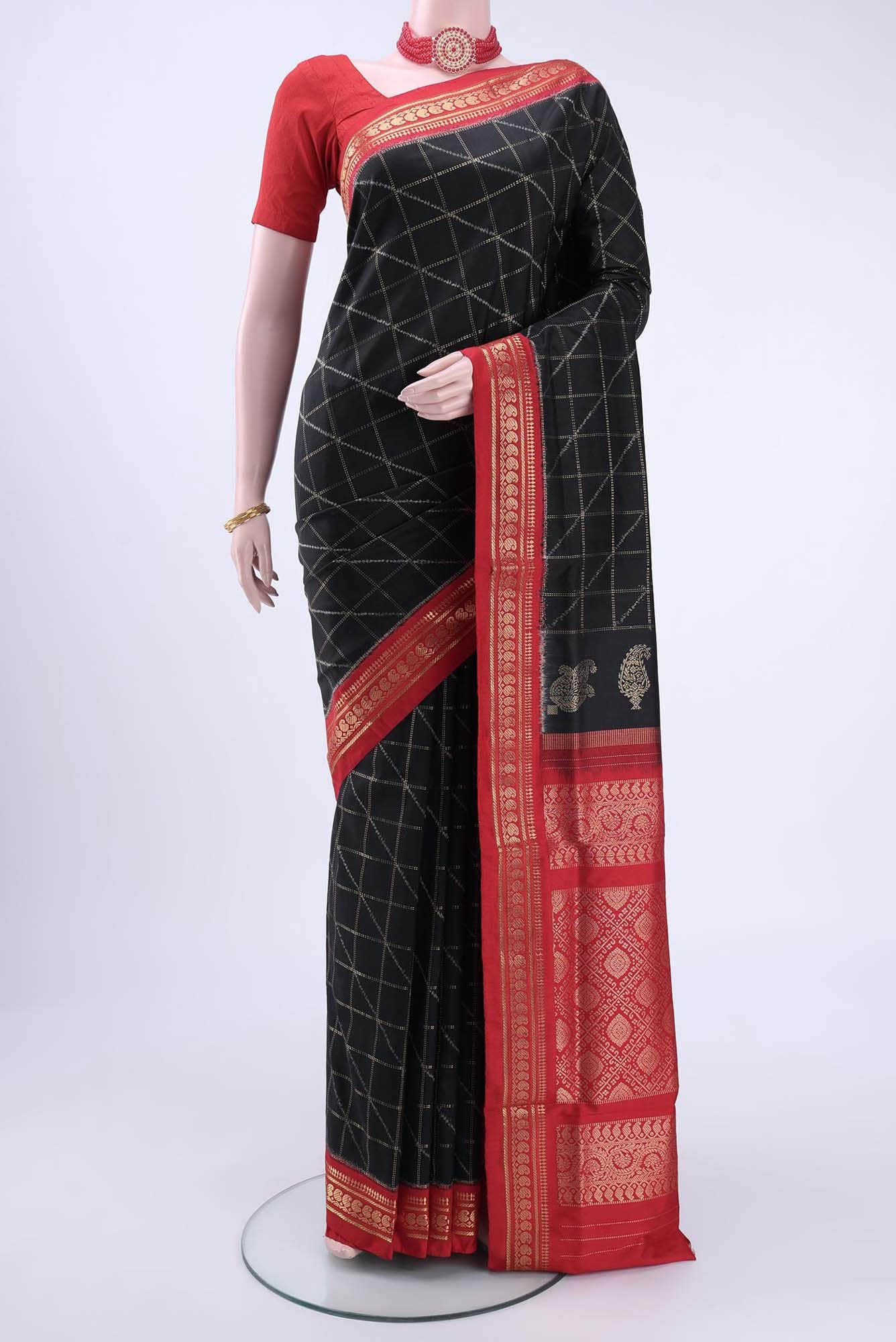 Black Pochampally Silk Saree