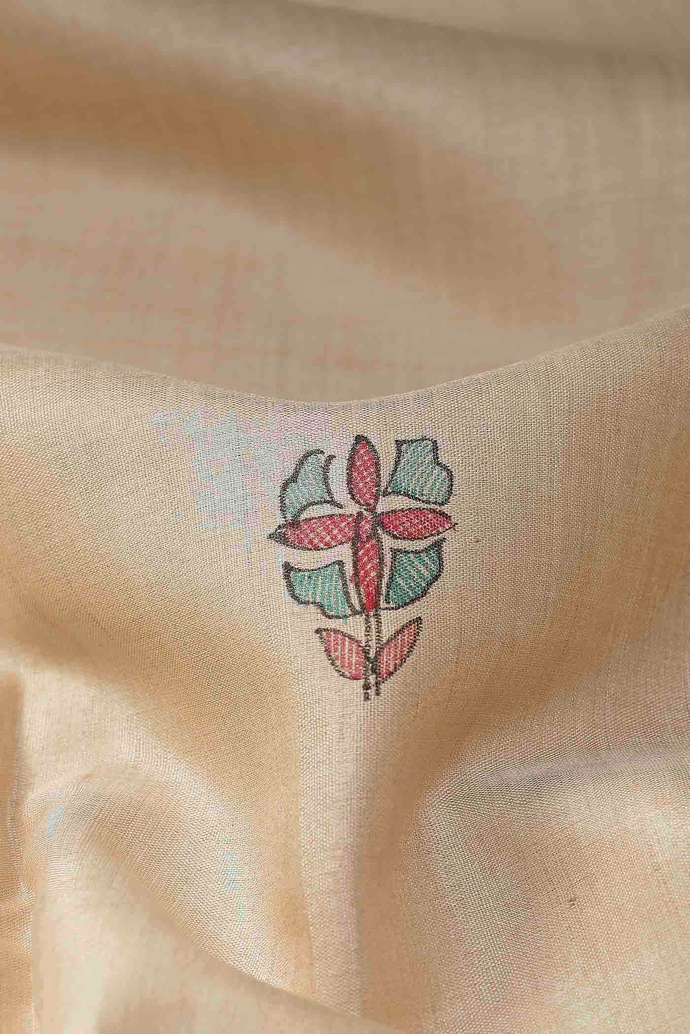 Cream Tussar Silk Saree