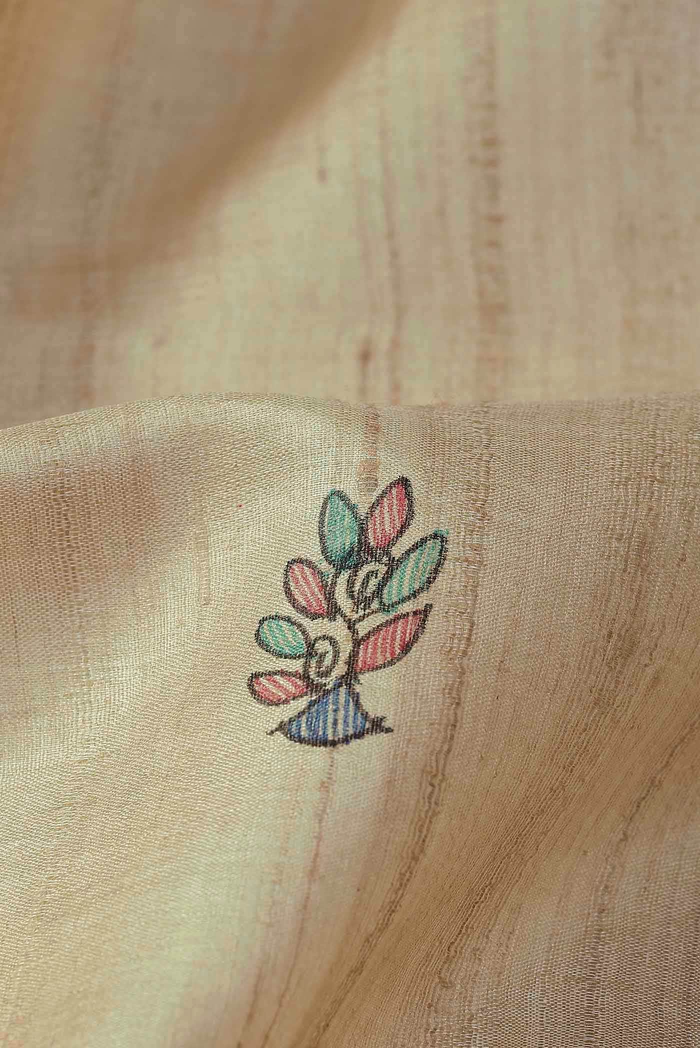 Beige Bhagalpuri Tussar Silk Saree