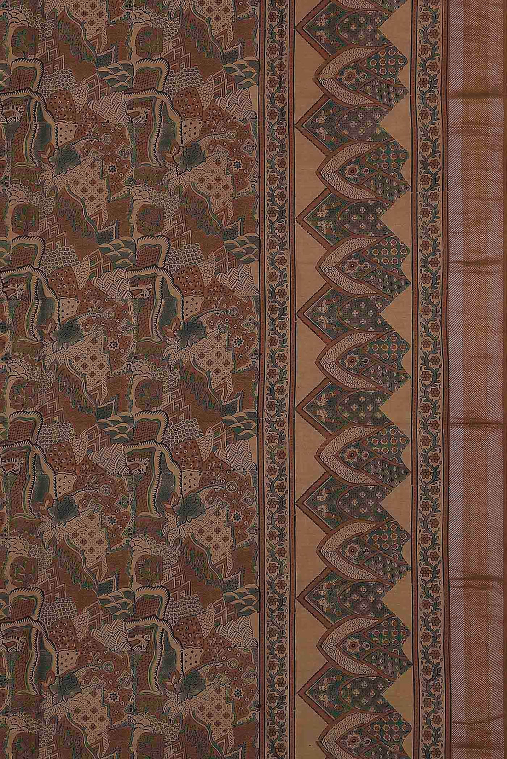 Beige Bhagalpuri Tussar Silk Saree