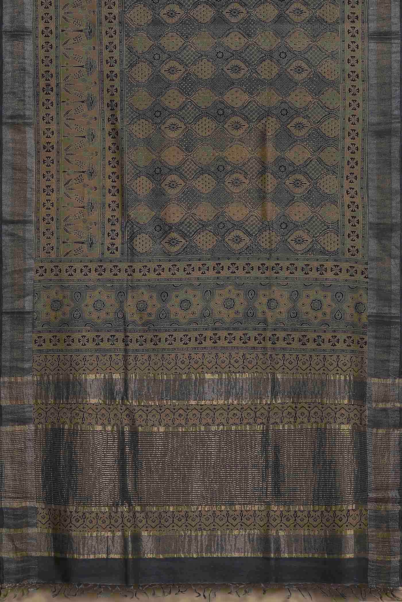 Blue Bhagalpuri Tussar Silk Saree