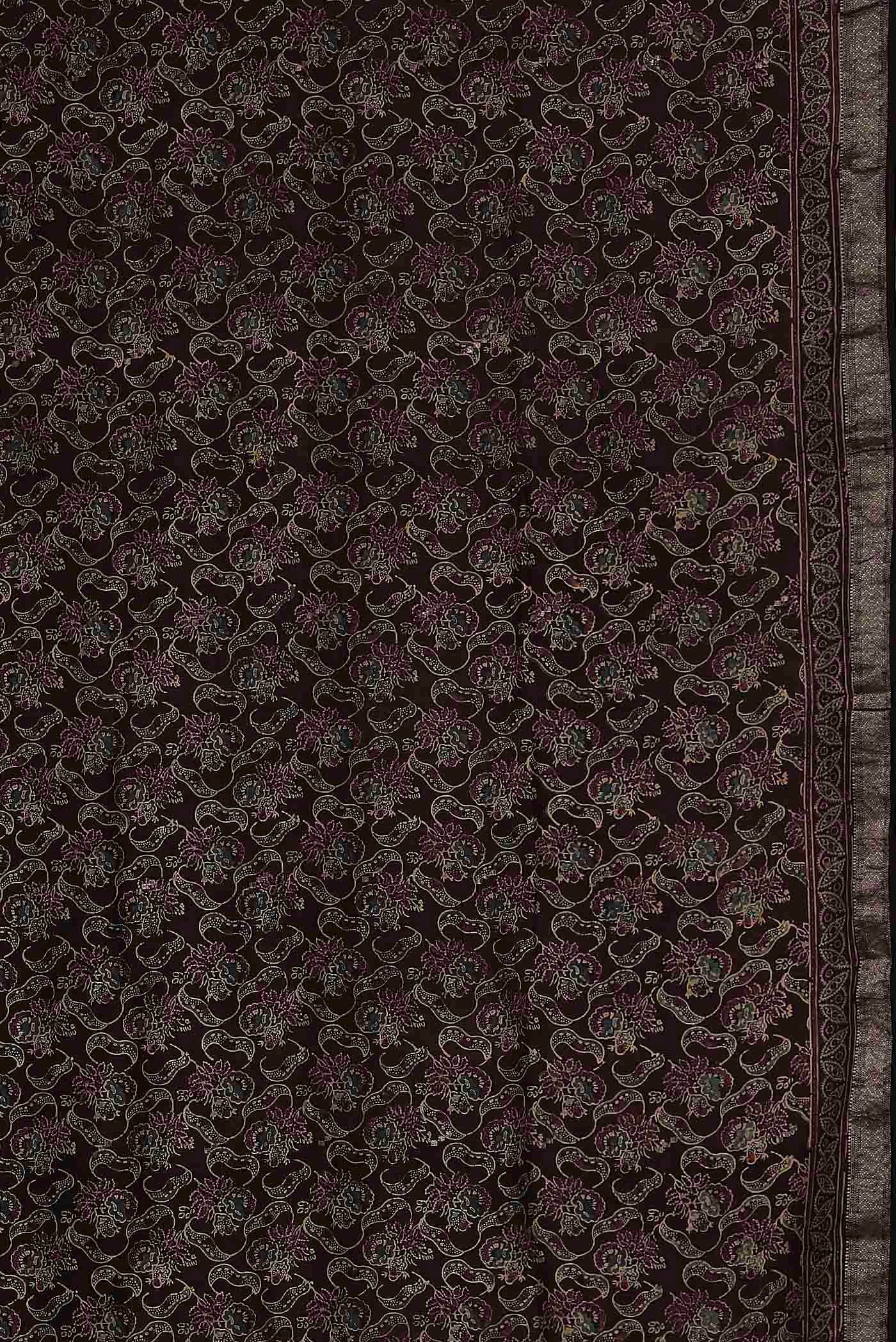 Black Bhagalpuri Tussar Silk Saree