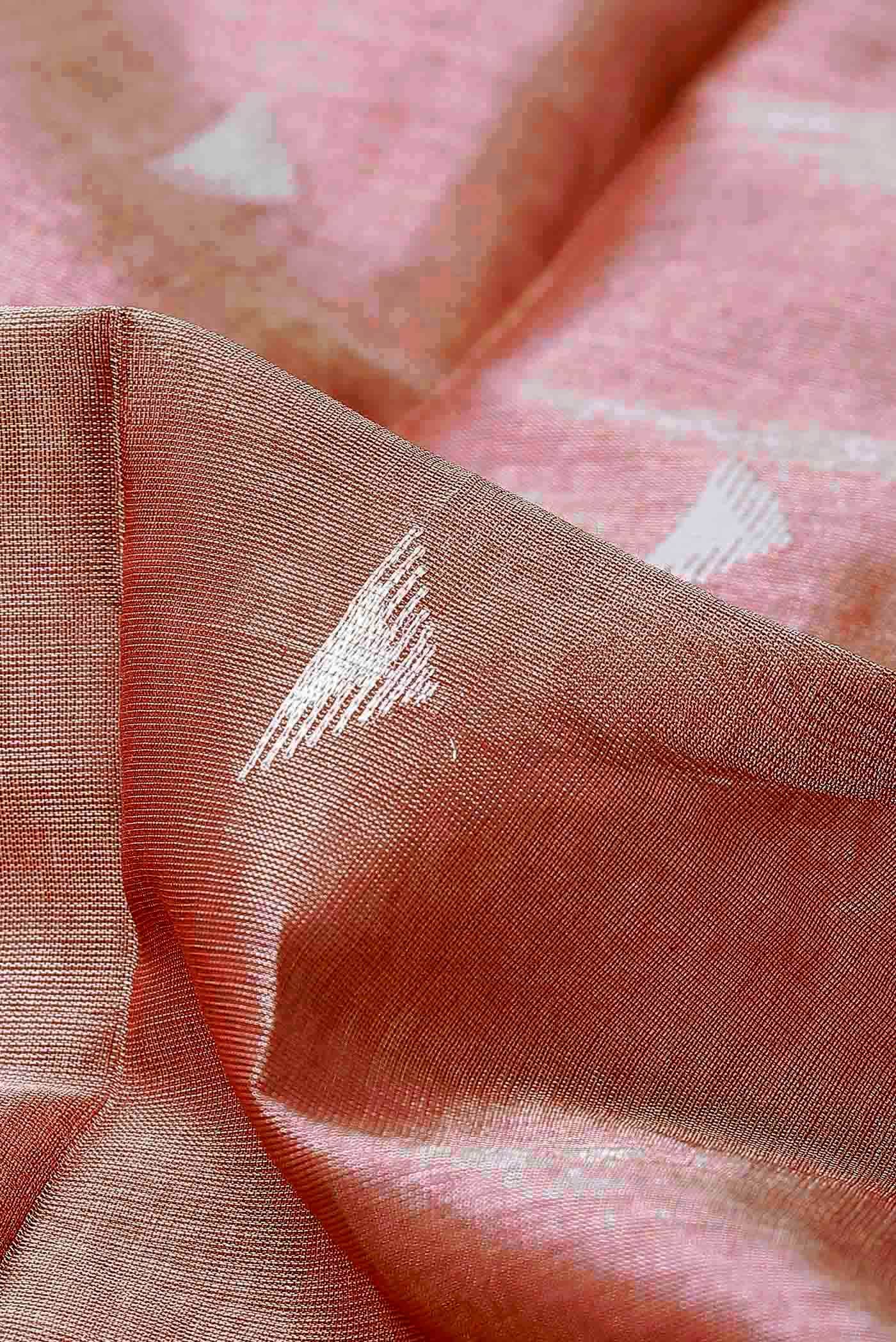 Pink Bhagalpuri Tussar Silk Saree