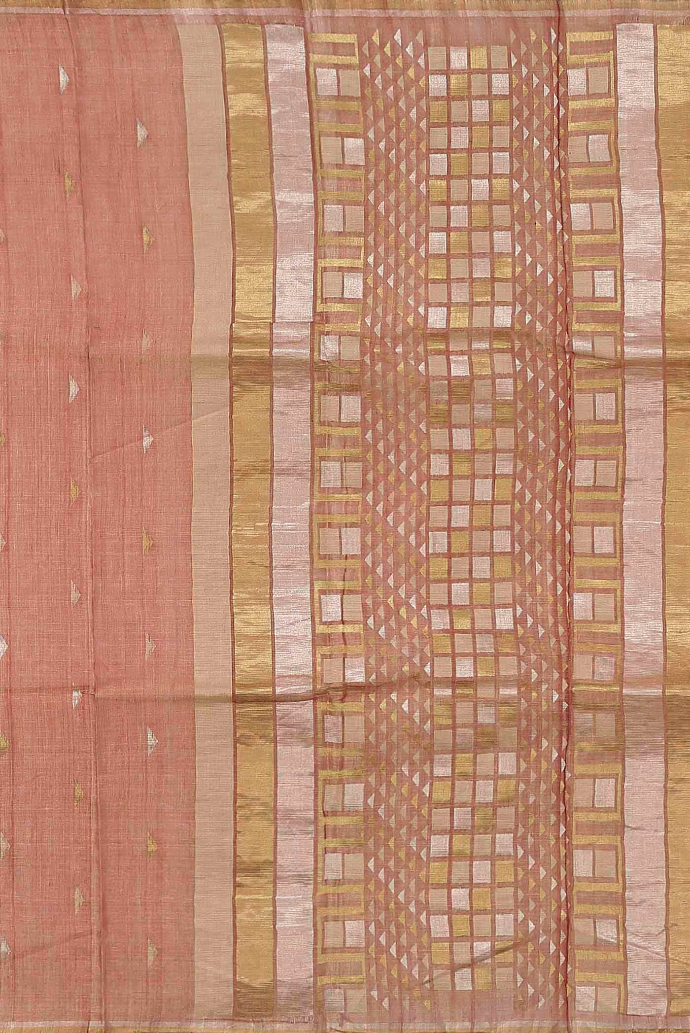 Pink Bhagalpuri Tussar Silk Saree