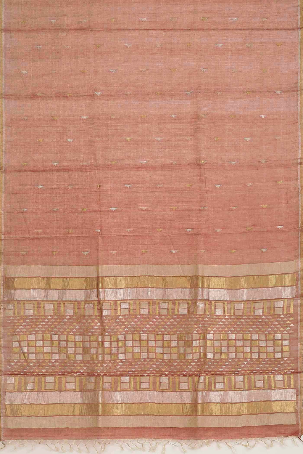 Pink Bhagalpuri Tussar Silk Saree