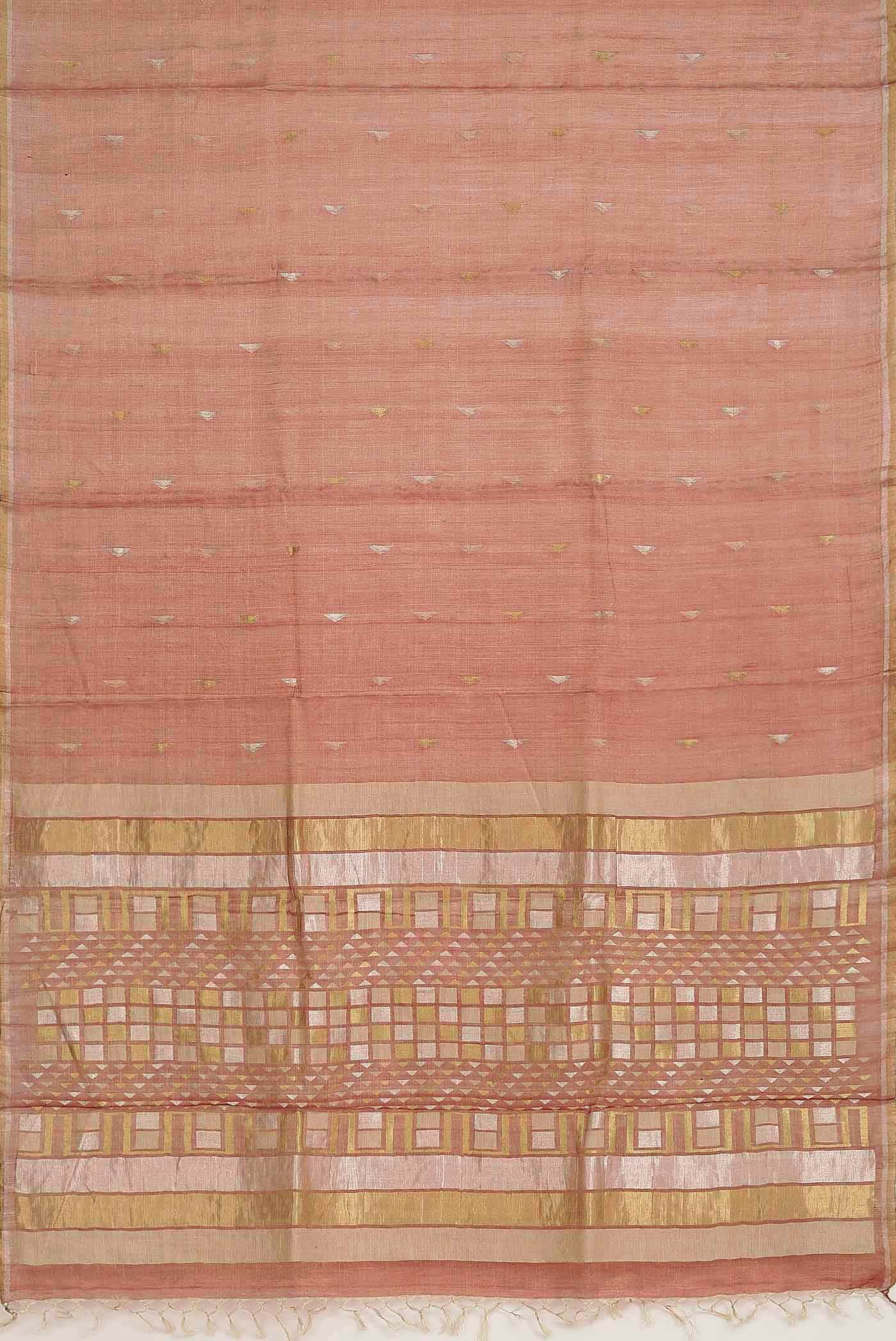Pink Bhagalpuri Tussar Silk Saree