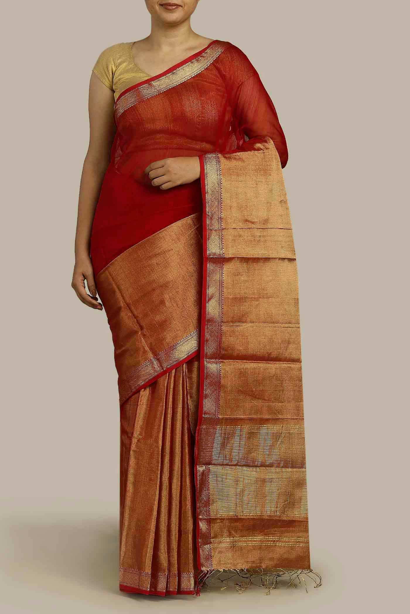 Multi Maheshwari Silk Cotton Saree