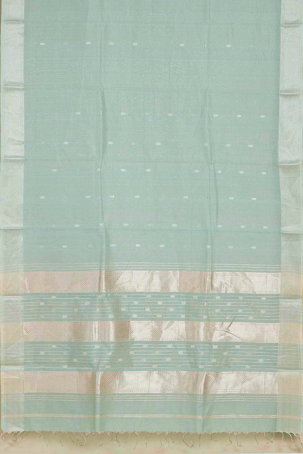 Light Blue Maheshwari Silk Cotton Saree