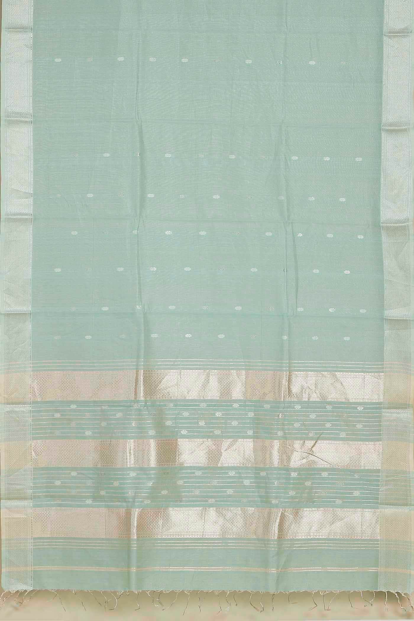 Light Blue Maheshwari Silk Cotton Saree
