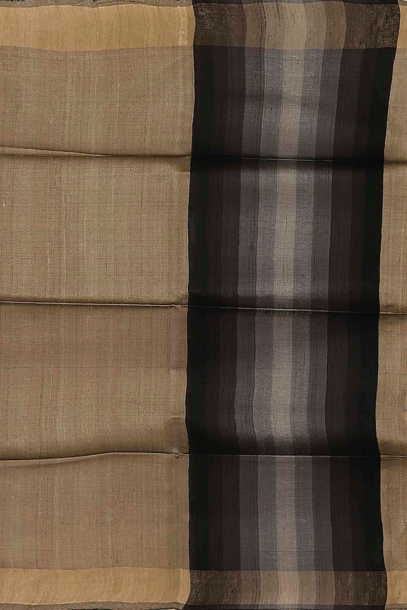 Beige Bhagalpuri Tussar Silk Saree