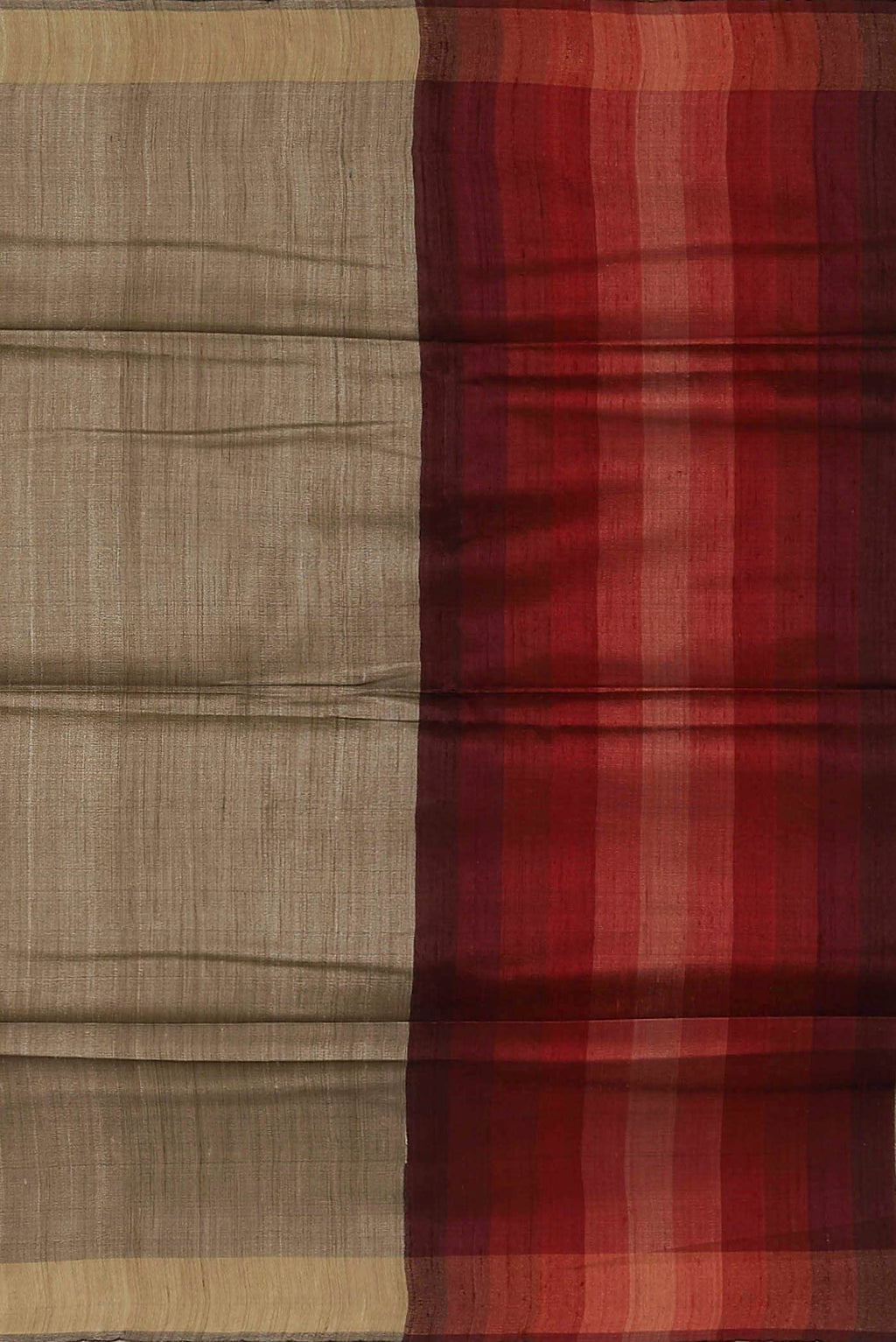 Beige Bhagalpuri Tussar Silk Saree