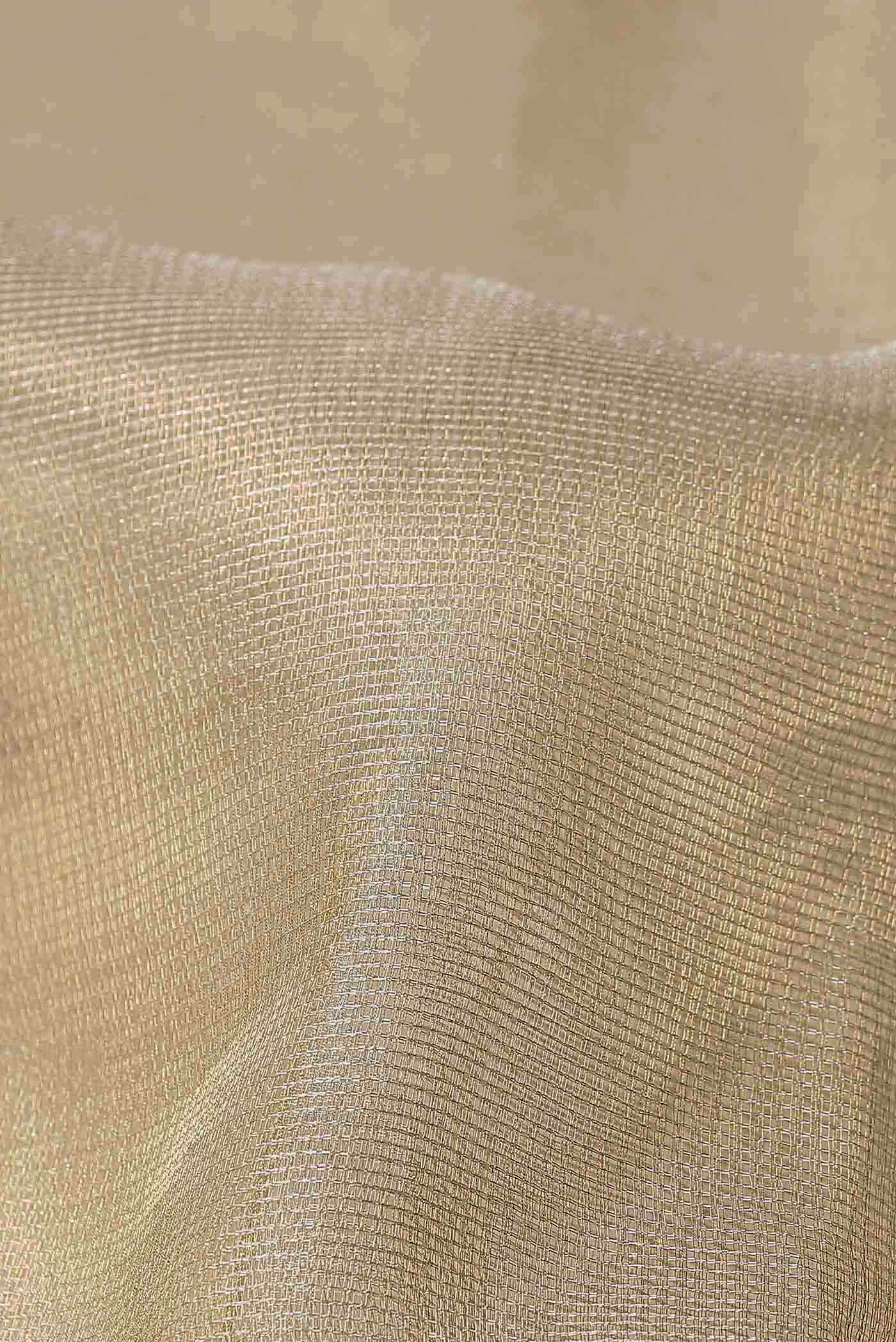 Gold Maheshwari Tissue Silk Cotton Saree