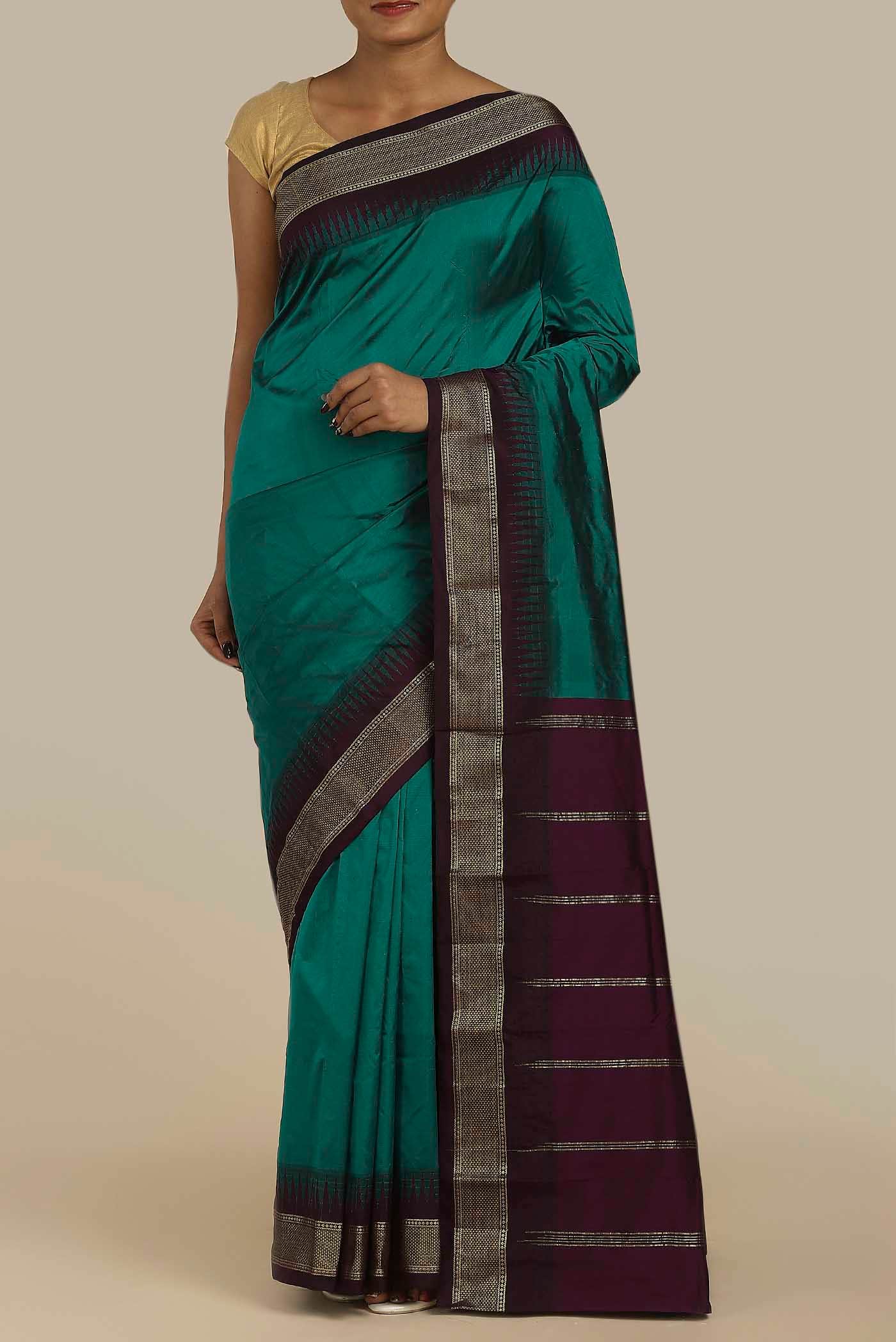 Green Bangalore Silk Saree