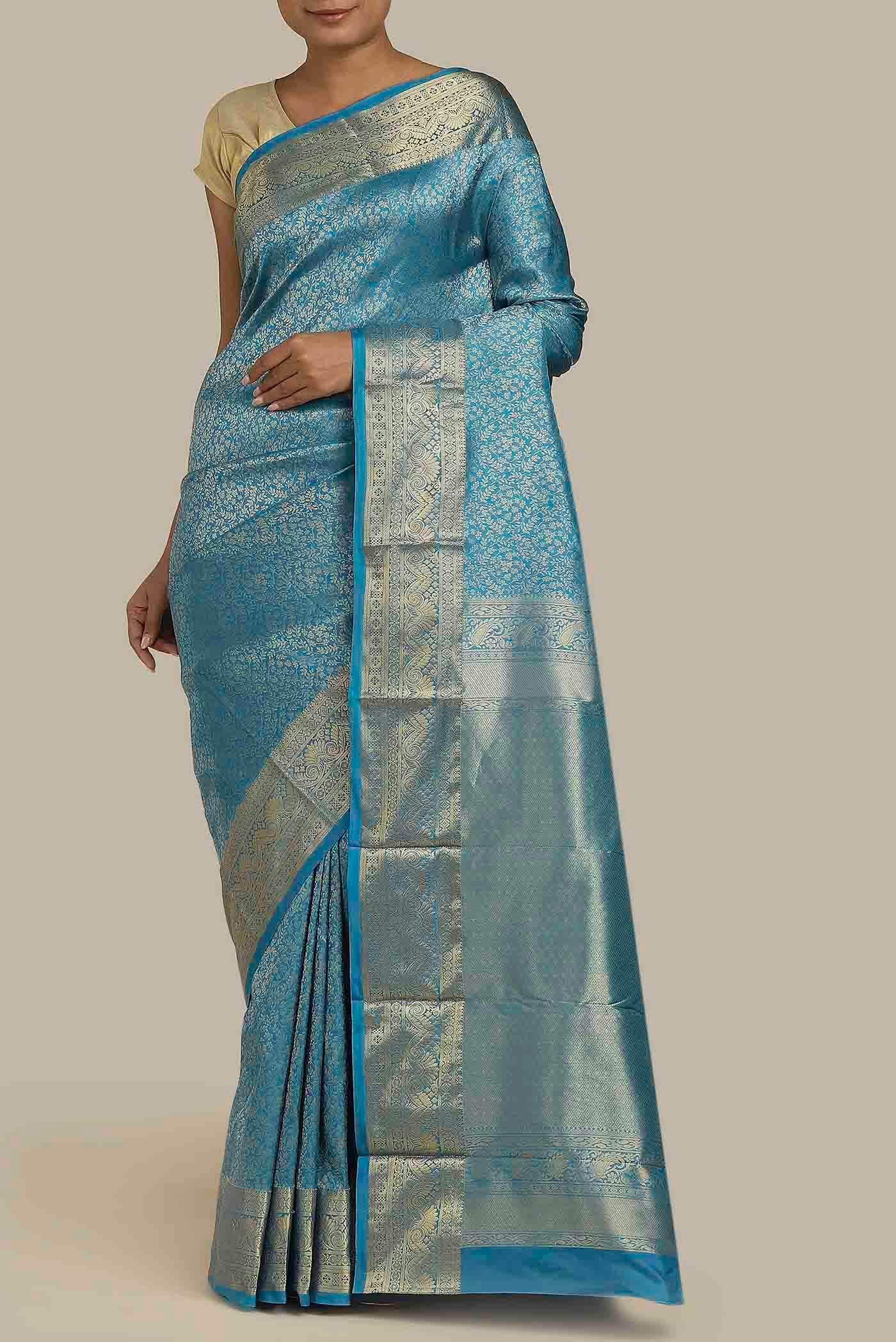 Blue Bangalore Silk Saree