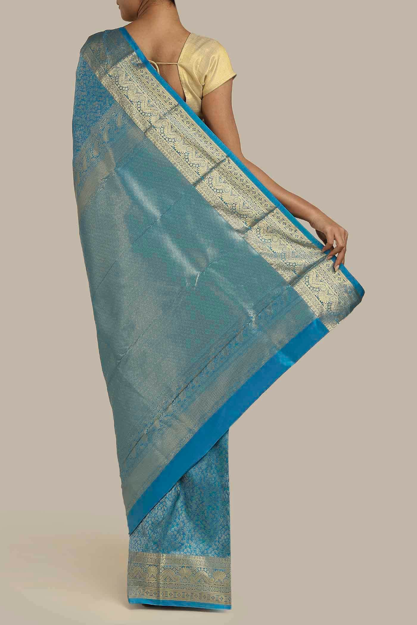 Blue Bangalore Silk Saree