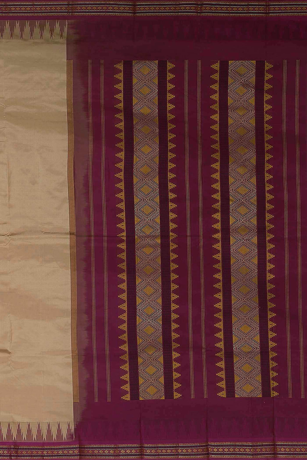 Beige Bangalore Silk Saree