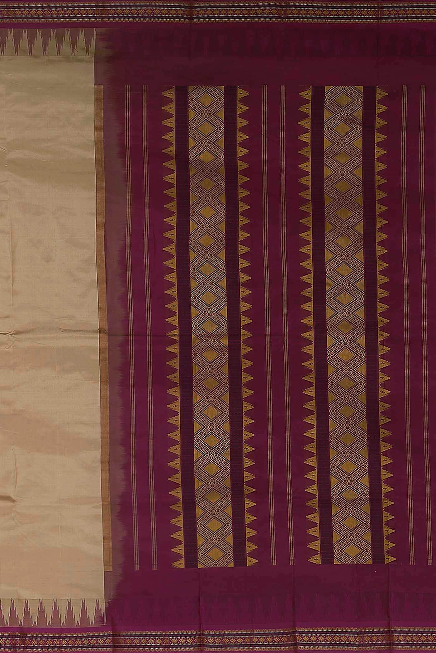 Beige Bangalore Silk Saree