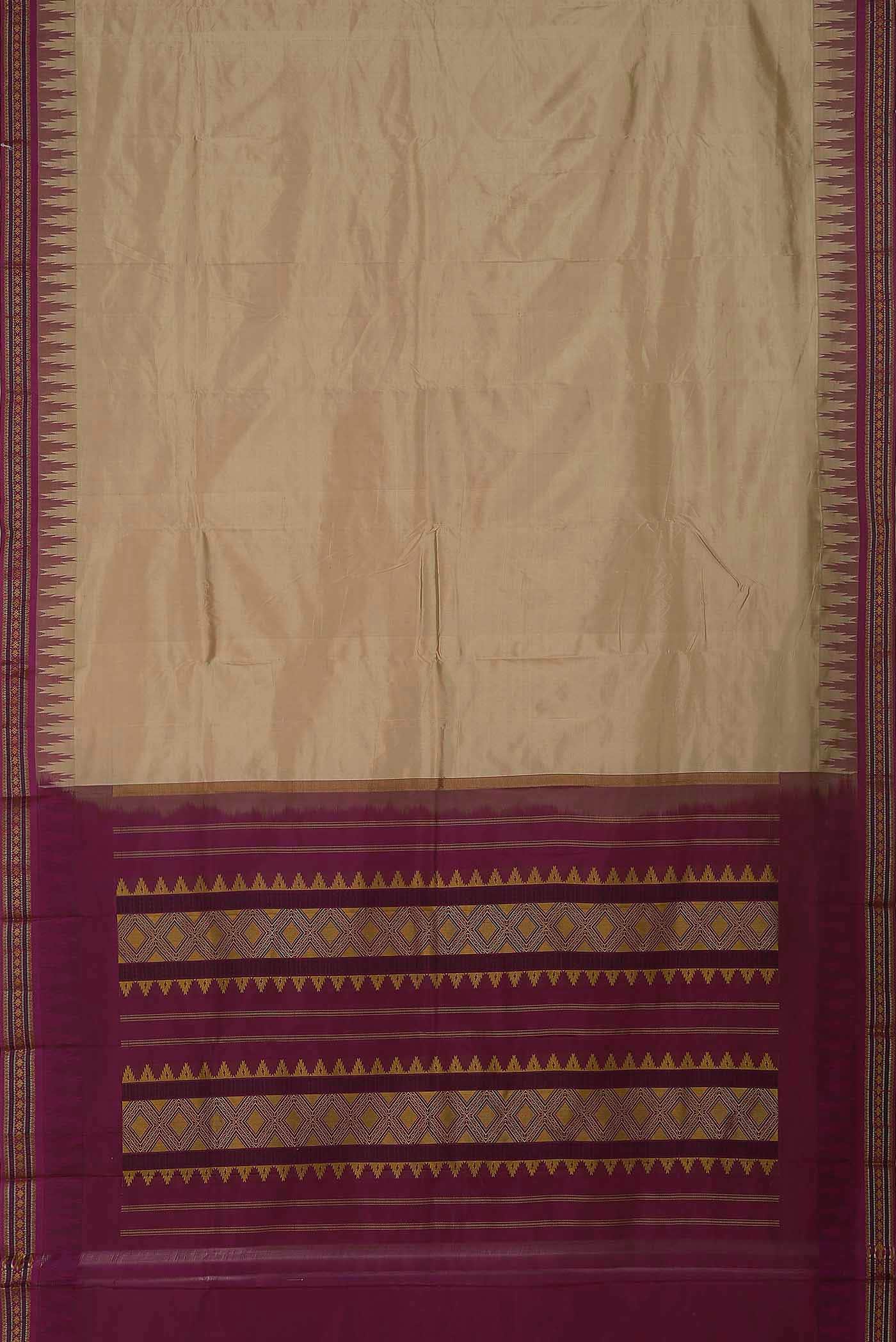 Beige Bangalore Silk Saree