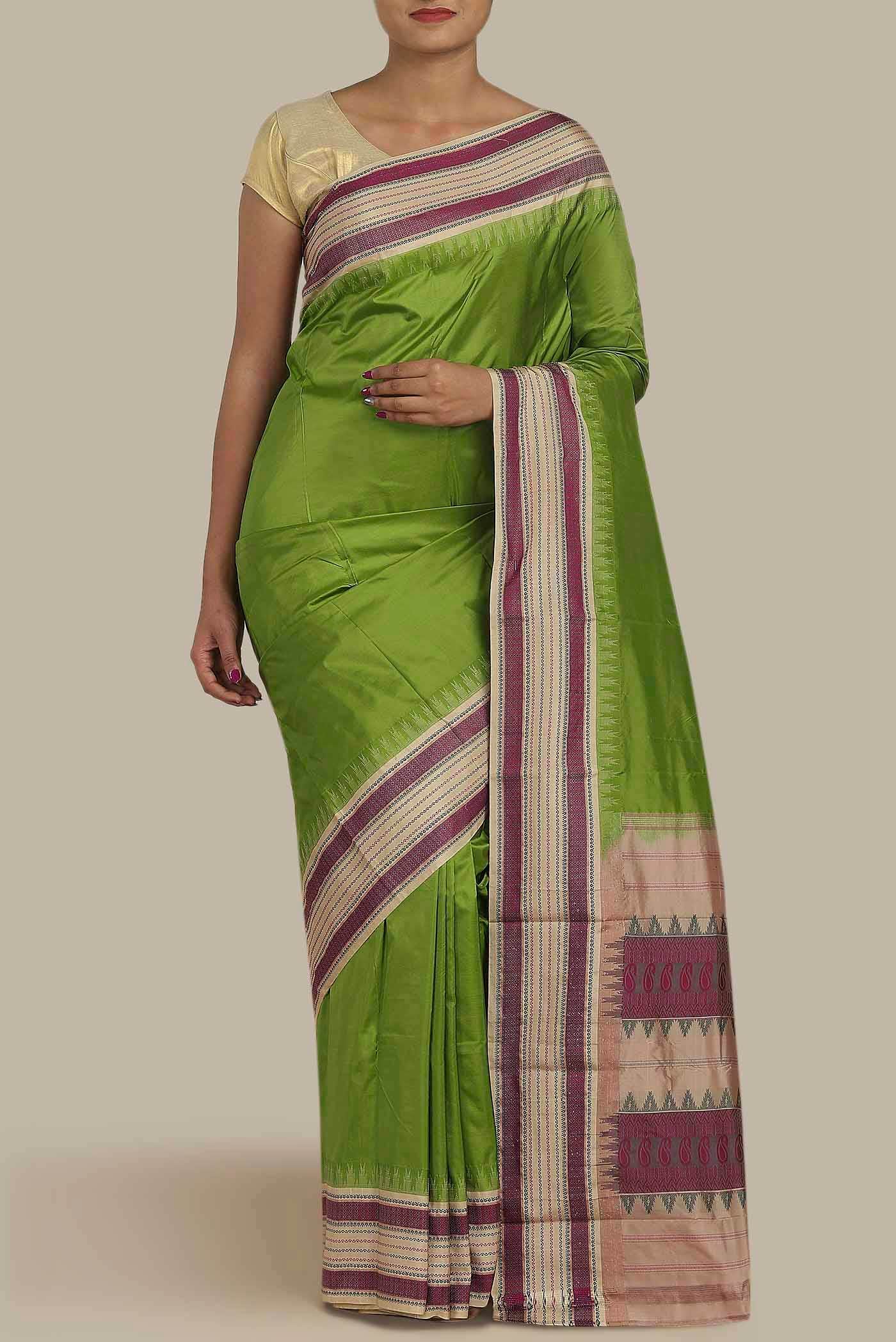 Green Bangalore Silk Saree