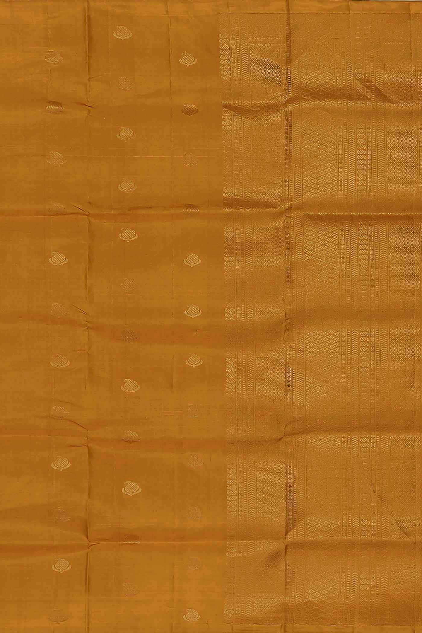 Mustard Kanchipuram Silk Saree