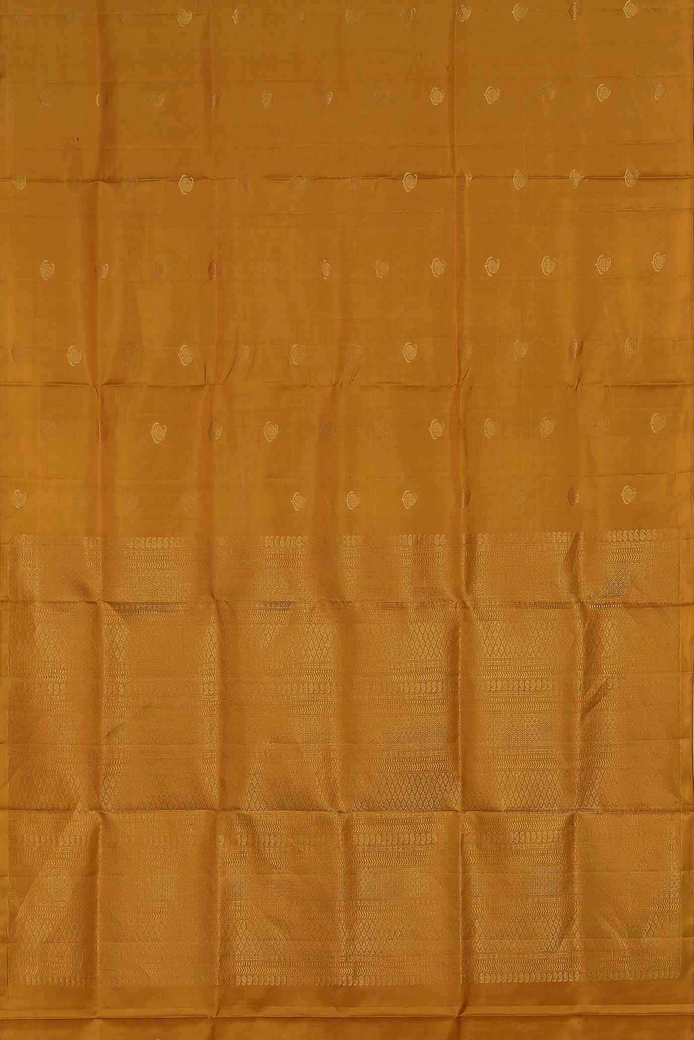 Mustard Kanchipuram Silk Saree