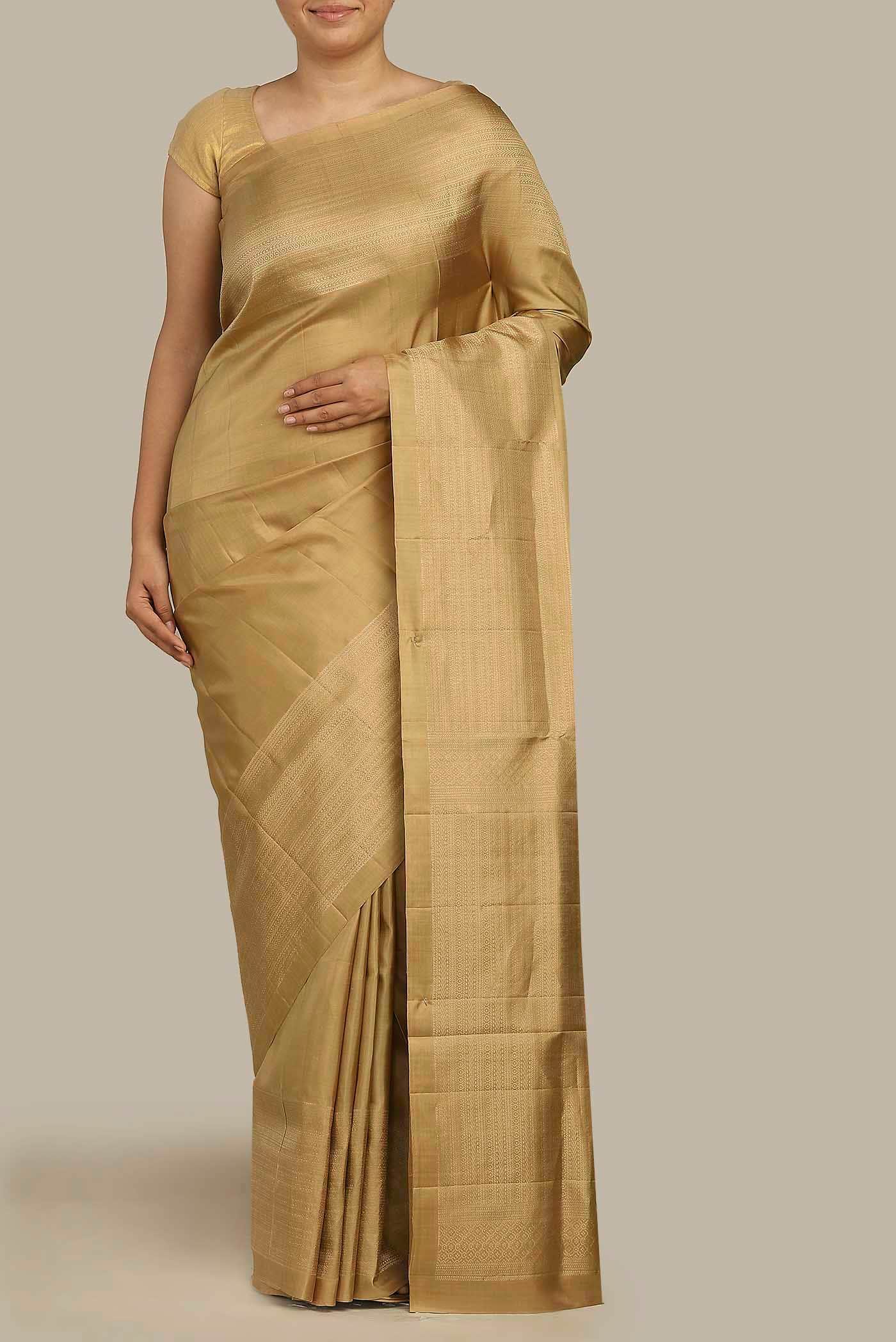 Beige Soft Silk Saree