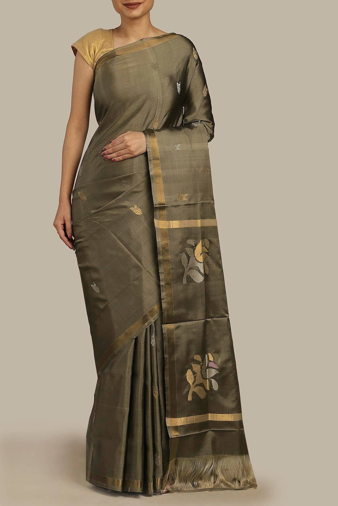 Brown Uppada Silk Saree