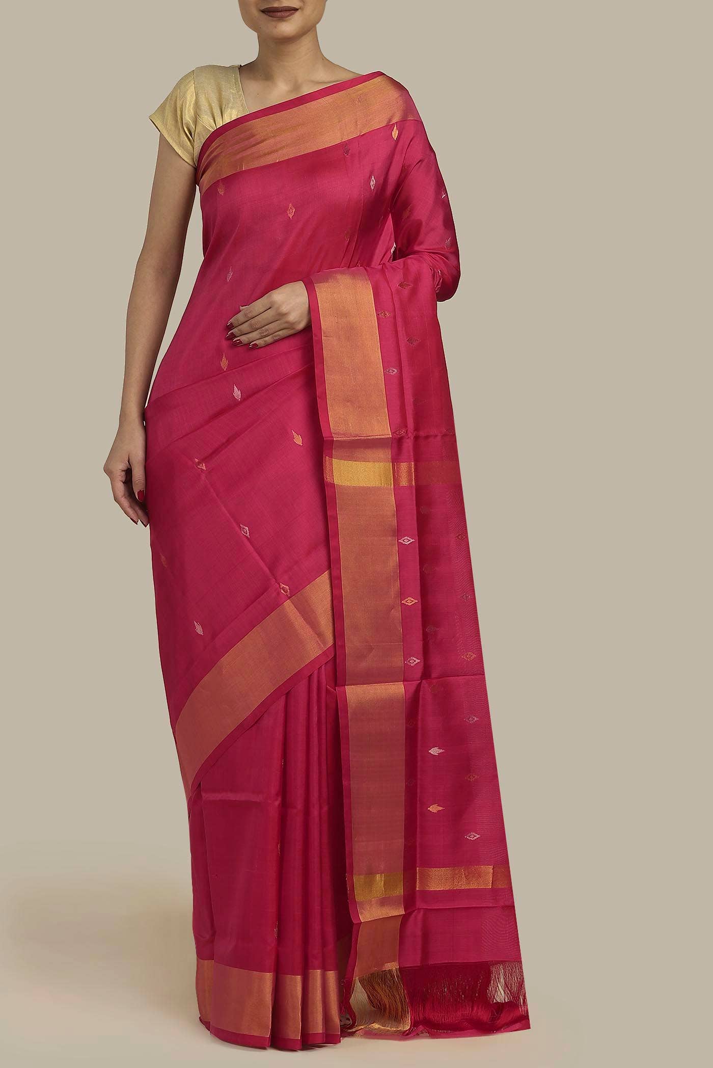 Pink Uppada Silk Saree