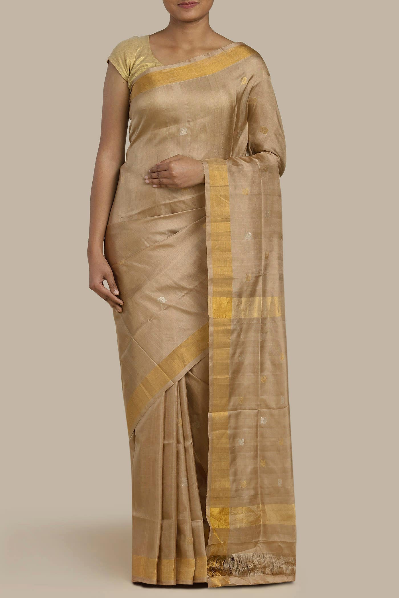 Beige Uppada Silk Saree