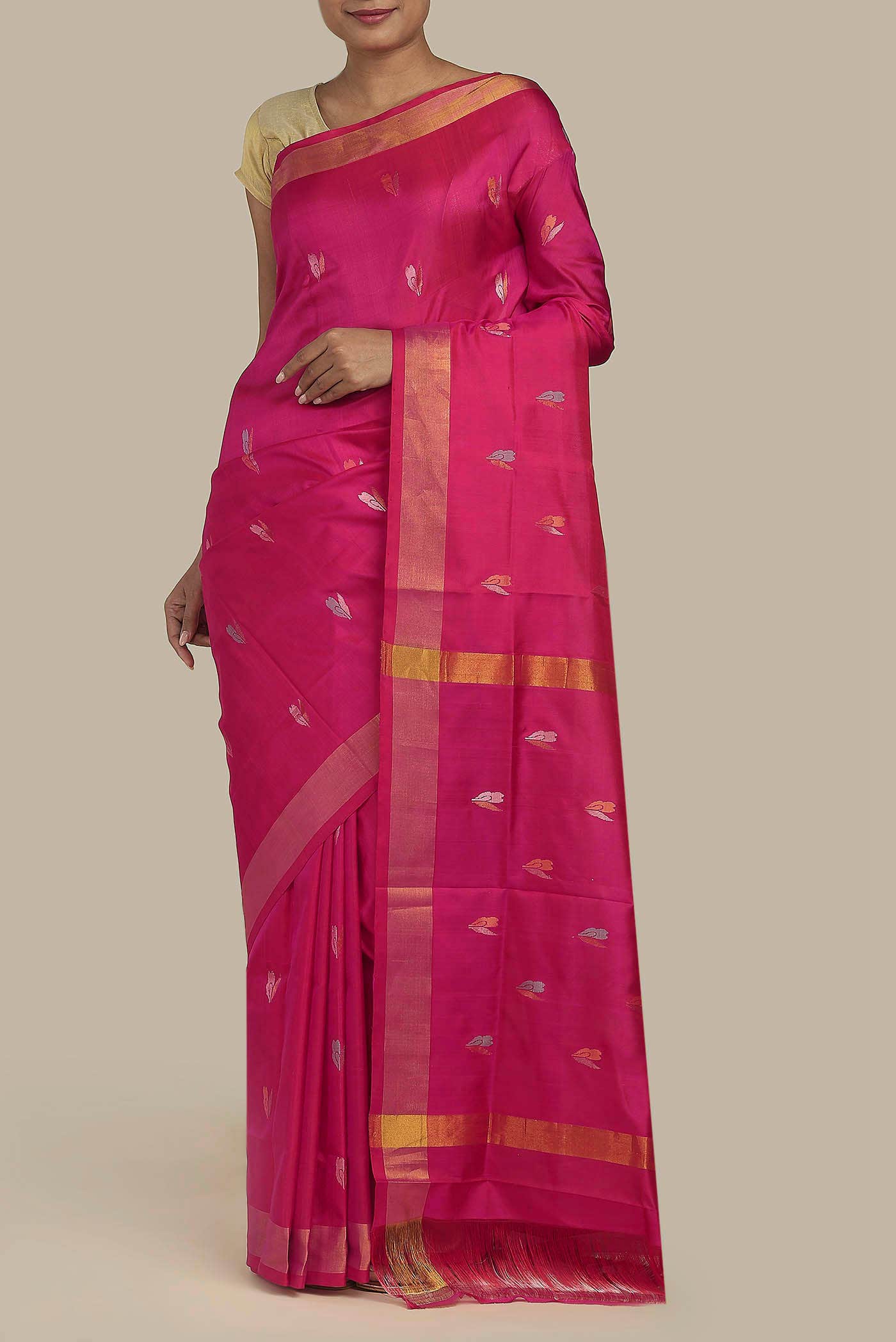 Pink Uppada Silk Saree