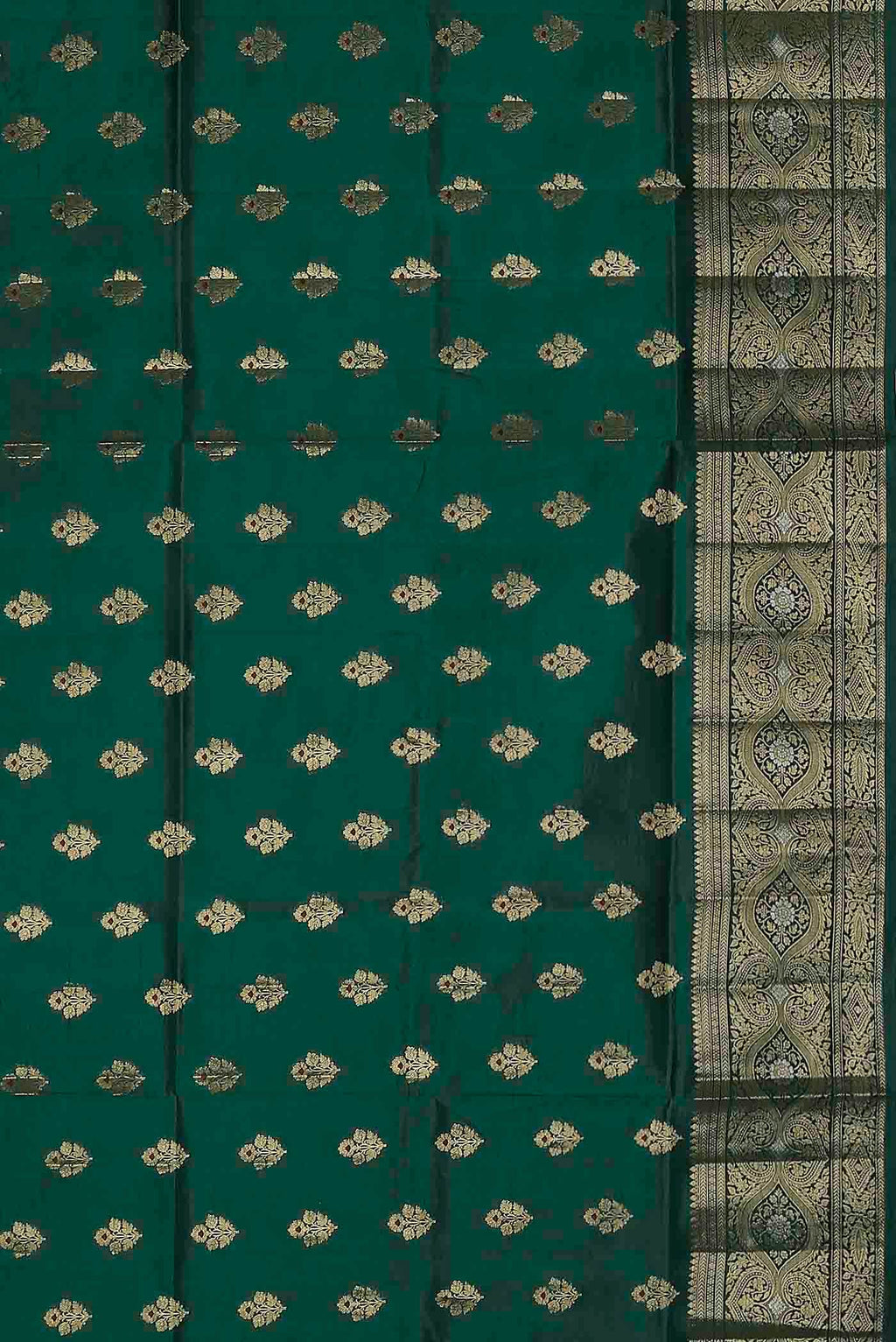 Green Banarasi Raw Silk Saree