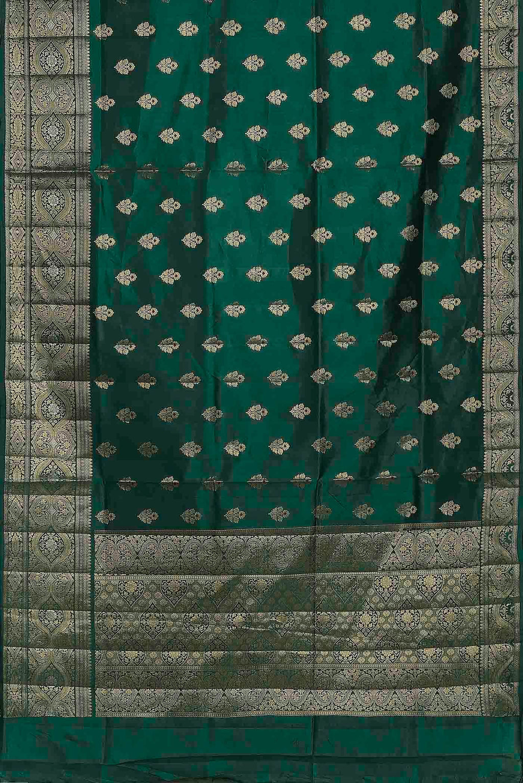 Green Banarasi Raw Silk Saree
