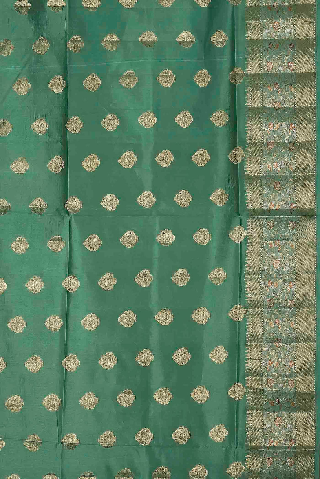 Green Banarasi Raw Silk Saree
