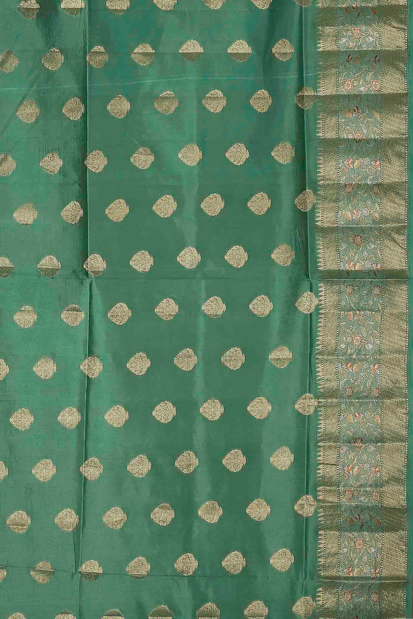 Green Banarasi Raw Silk Saree