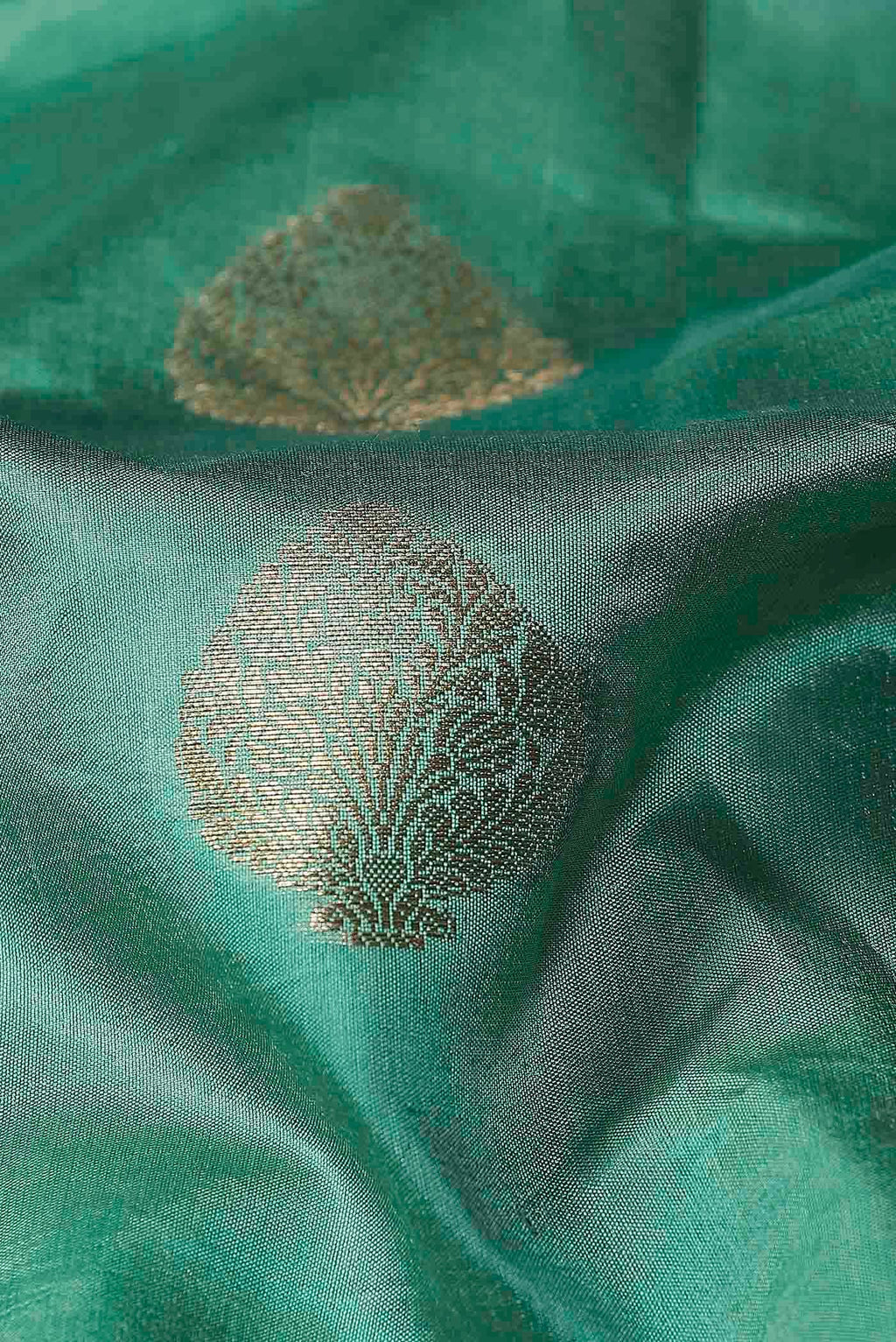 Green Banarasi Raw Silk Saree