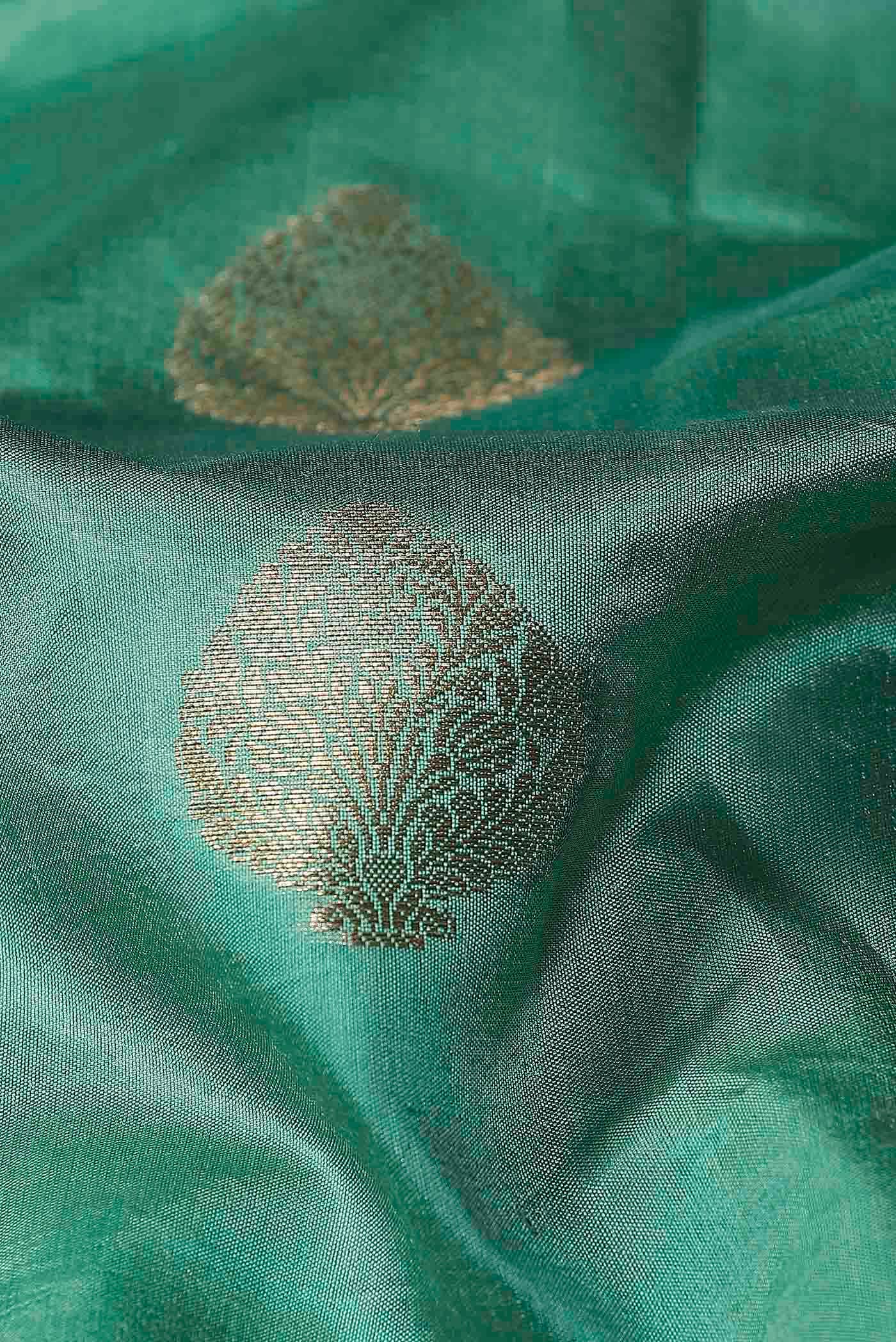 Green Banarasi Raw Silk Saree