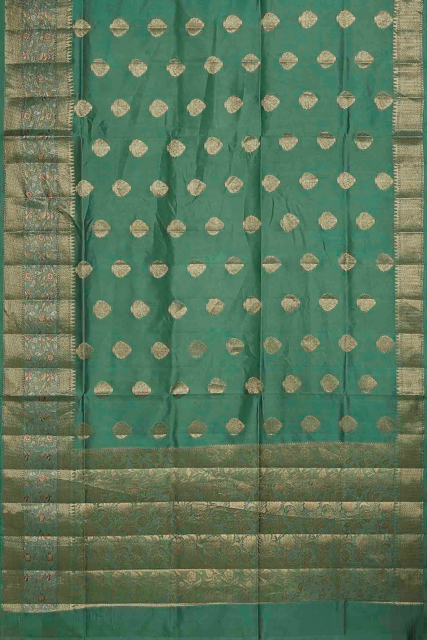 Green Banarasi Raw Silk Saree