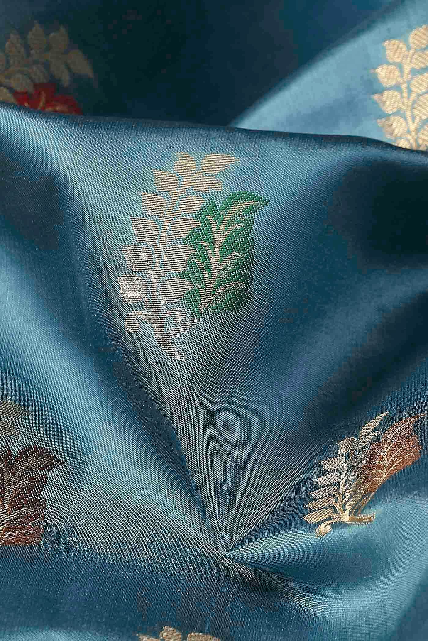 Green Banarasi Raw Silk Saree