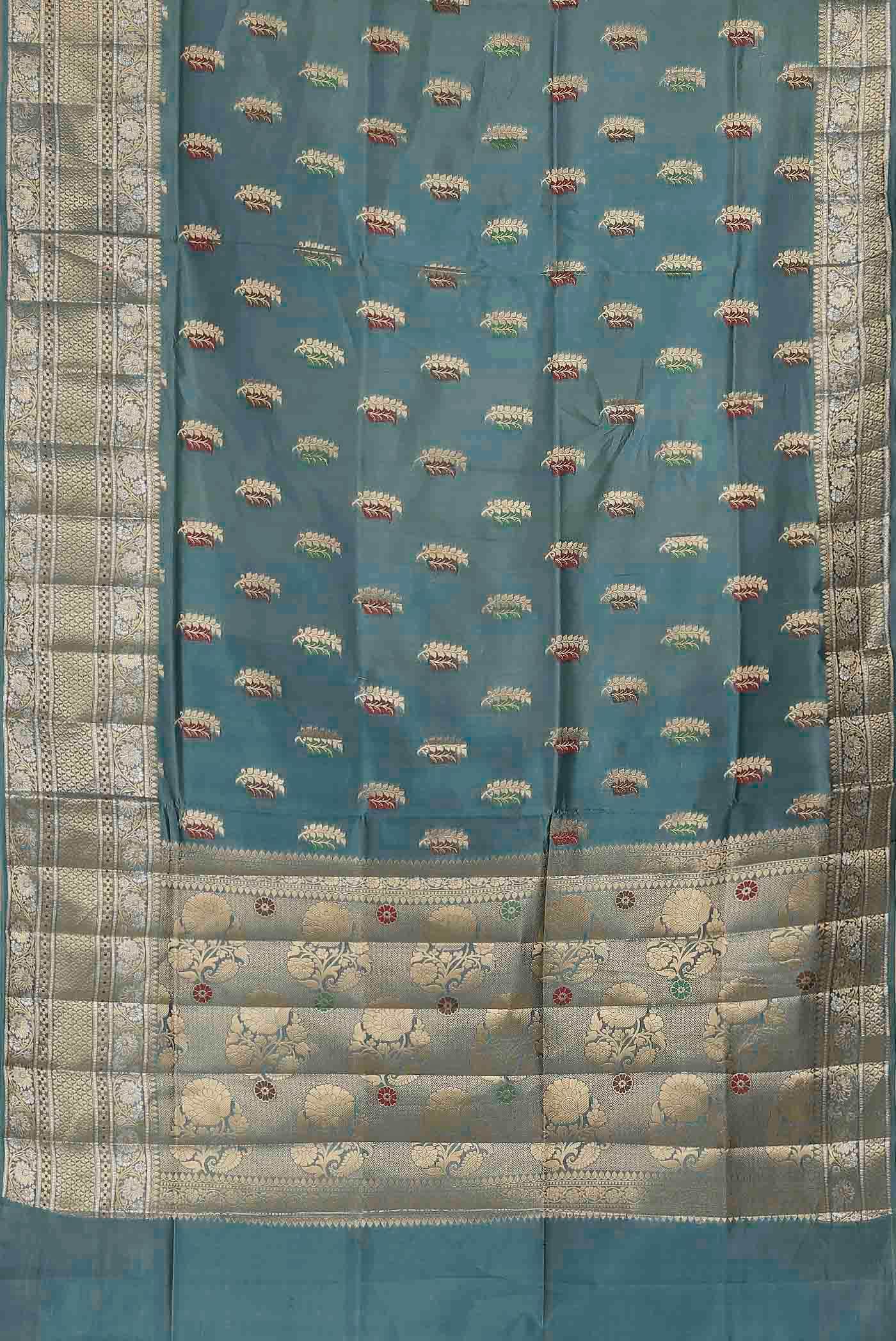 Green Banarasi Raw Silk Saree