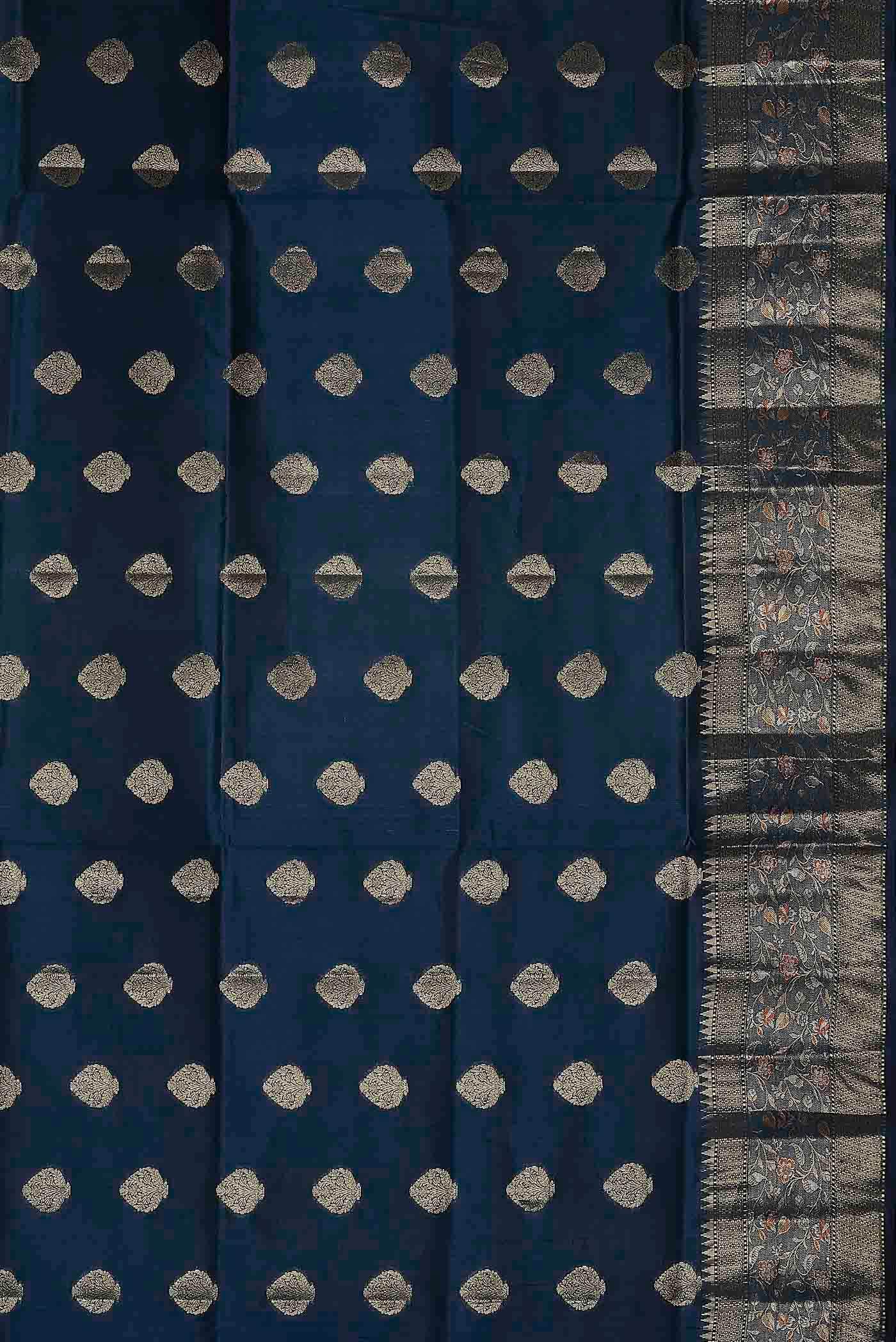 Blue Banarasi Raw Silk Saree