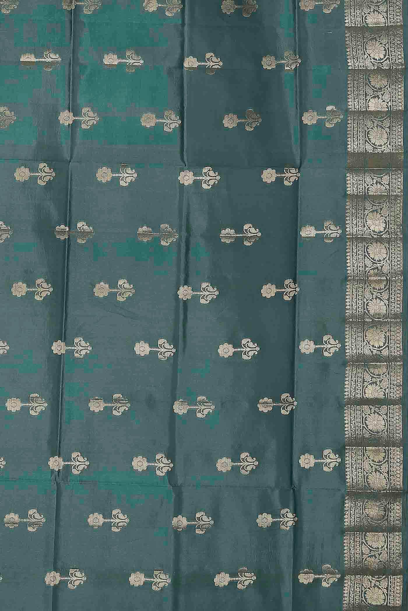 Green Banarasi Raw Silk Saree